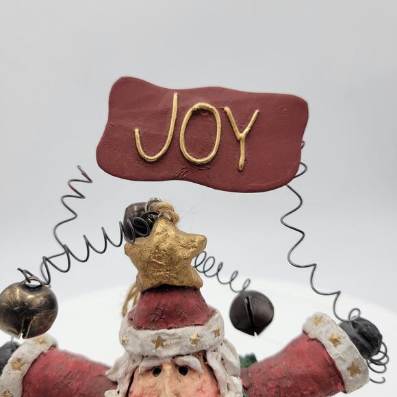 Vintage Santa Tree Christmas Ornament Santa Resin Table Top Holiday Decoration - Picture 4 of 10